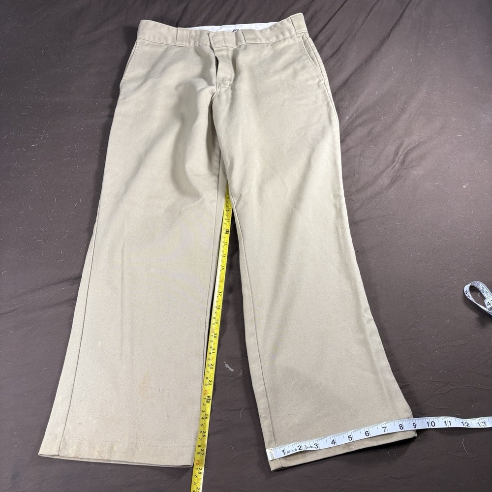 Dickies 874 Flex Khaki Pants Mens Wide Leg Cropped Skater Y2K Chino